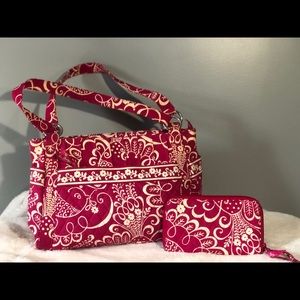 Vera Bradley purse and matching wallet set